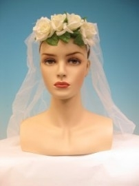 Diadeem Bloemen En Tule/ Bruidssluier