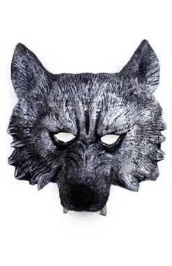 Halfmasker Wolf Zilver