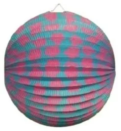 Bollampion Blauw Met Roze Bloemen 23cm