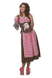 Dirndl Jurk Lang Roze