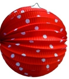 Bollampion Rood Met Stippen 23cm