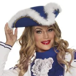 Dansmarieke Hoed Blauw Wit