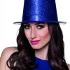 Hoge Hoed Glitter Blauw