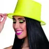Hoge Hoed Glitter Neon Geel