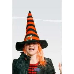 Heksenhoed Oranje En Zwart Met Haar Kind