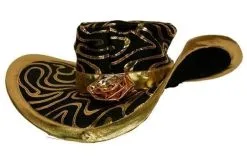 Hoed Dames Zwart Goud